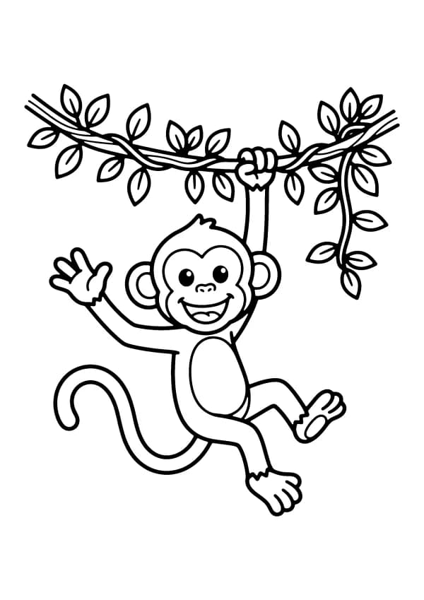 Monkey coloring pages
