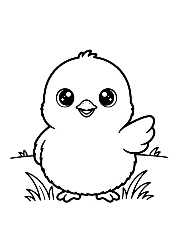 Printable hand-drawn Baby Chick coloring page