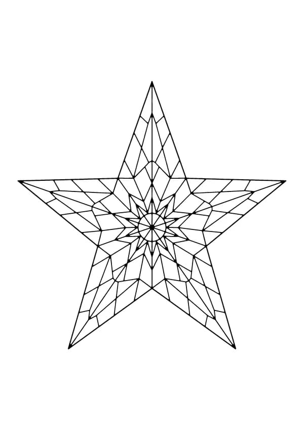 Printable hand-drawn Big Star Close-Up coloring page