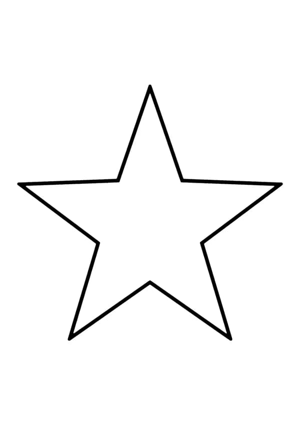 Printable hand-drawn Classic Five-Point Star coloring page