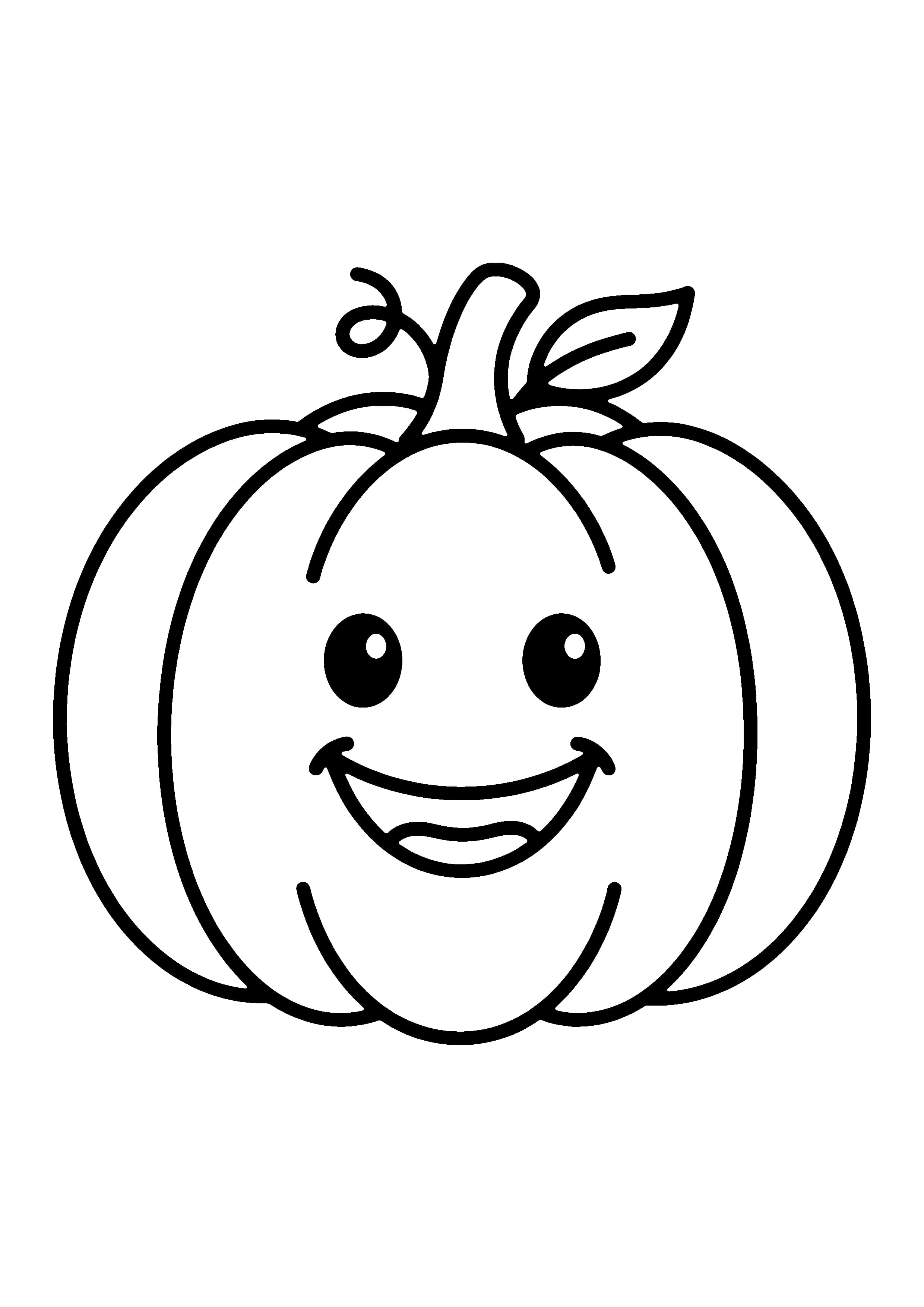 Printable hand-drawn Easy Halloween Pumpkin coloring page