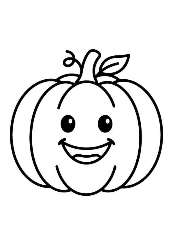 Printable hand-drawn Easy Halloween Pumpkin coloring page
