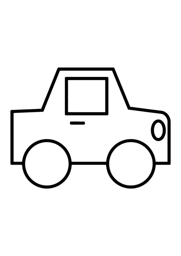 Printable hand-drawn Easy Toddler Car coloring page