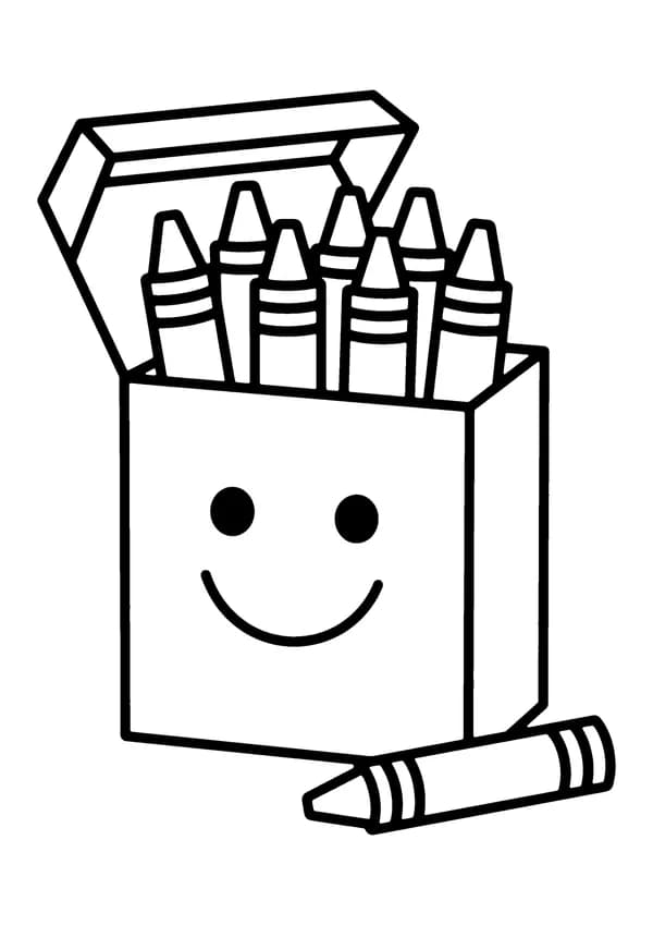 Printable hand-drawn Kindergarten Crayon Box coloring page