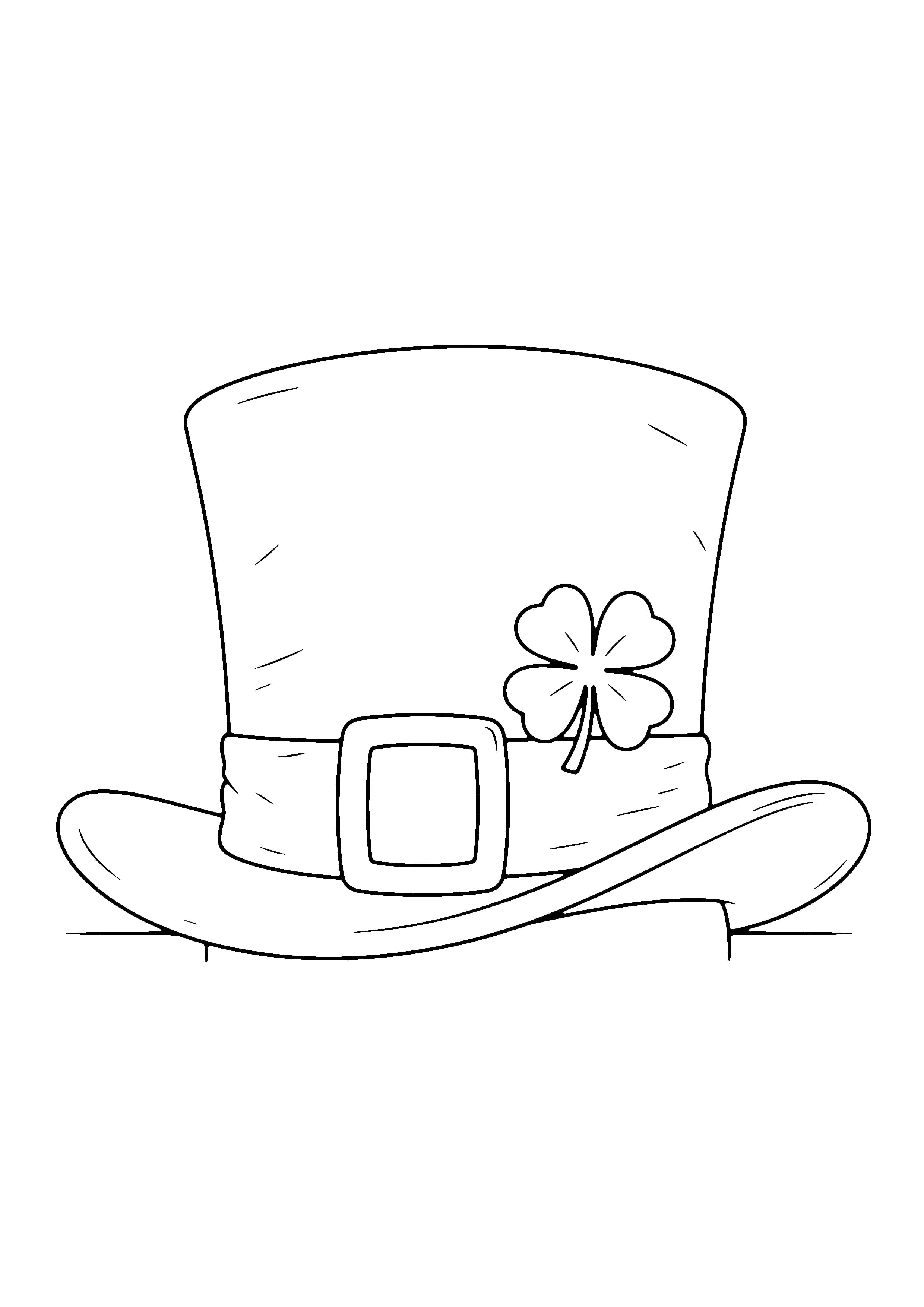 Printable hand-drawn Leprechaun Hat Close-Up coloring page