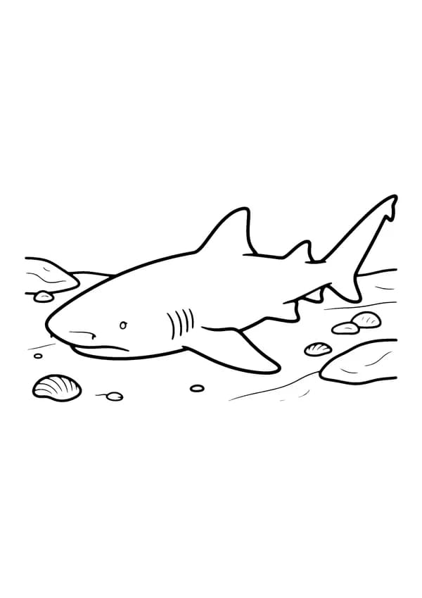 Printable hand-drawn Nurse Shark Resting coloring page