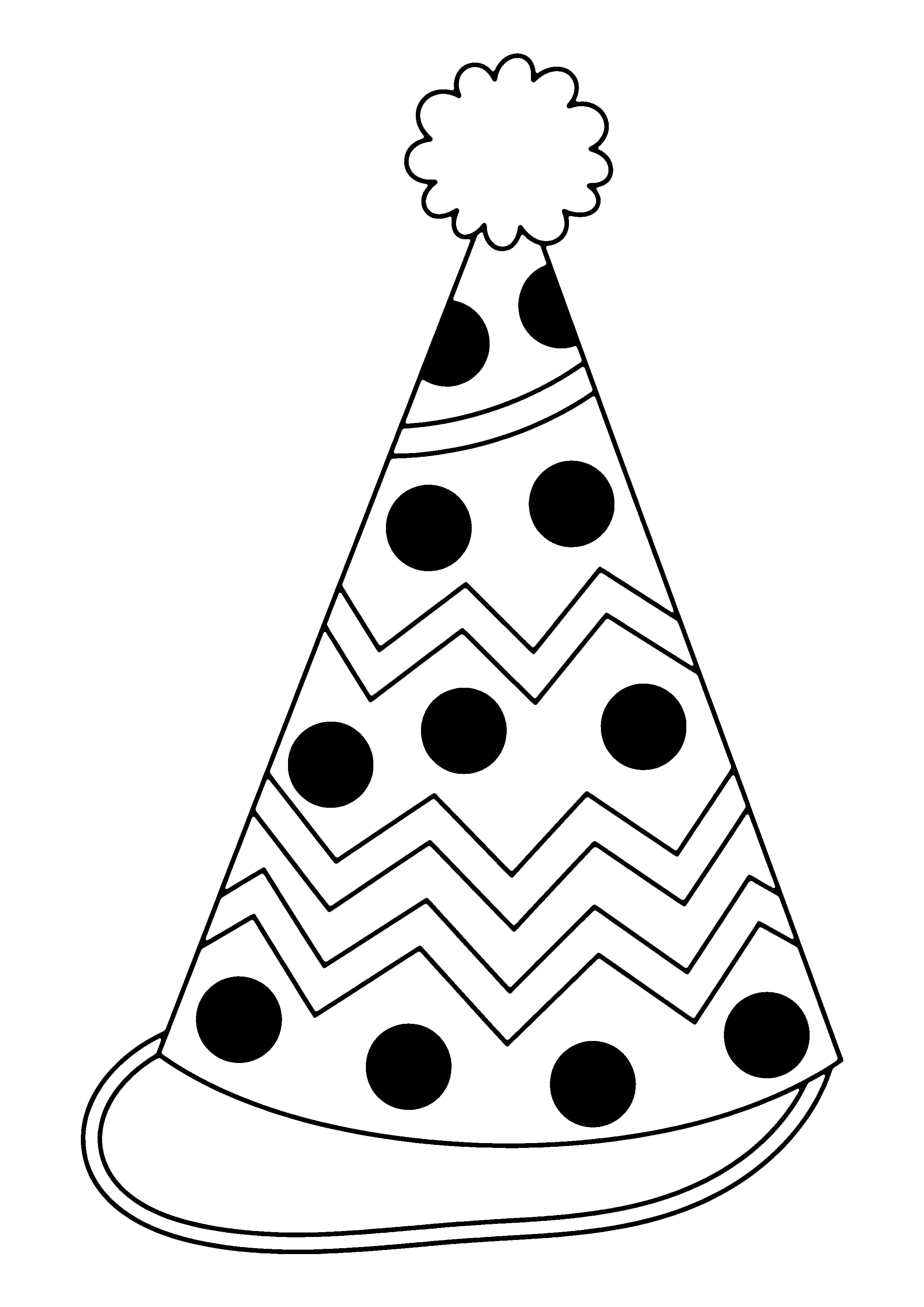Printable hand-drawn Party Hat Close-Up coloring page