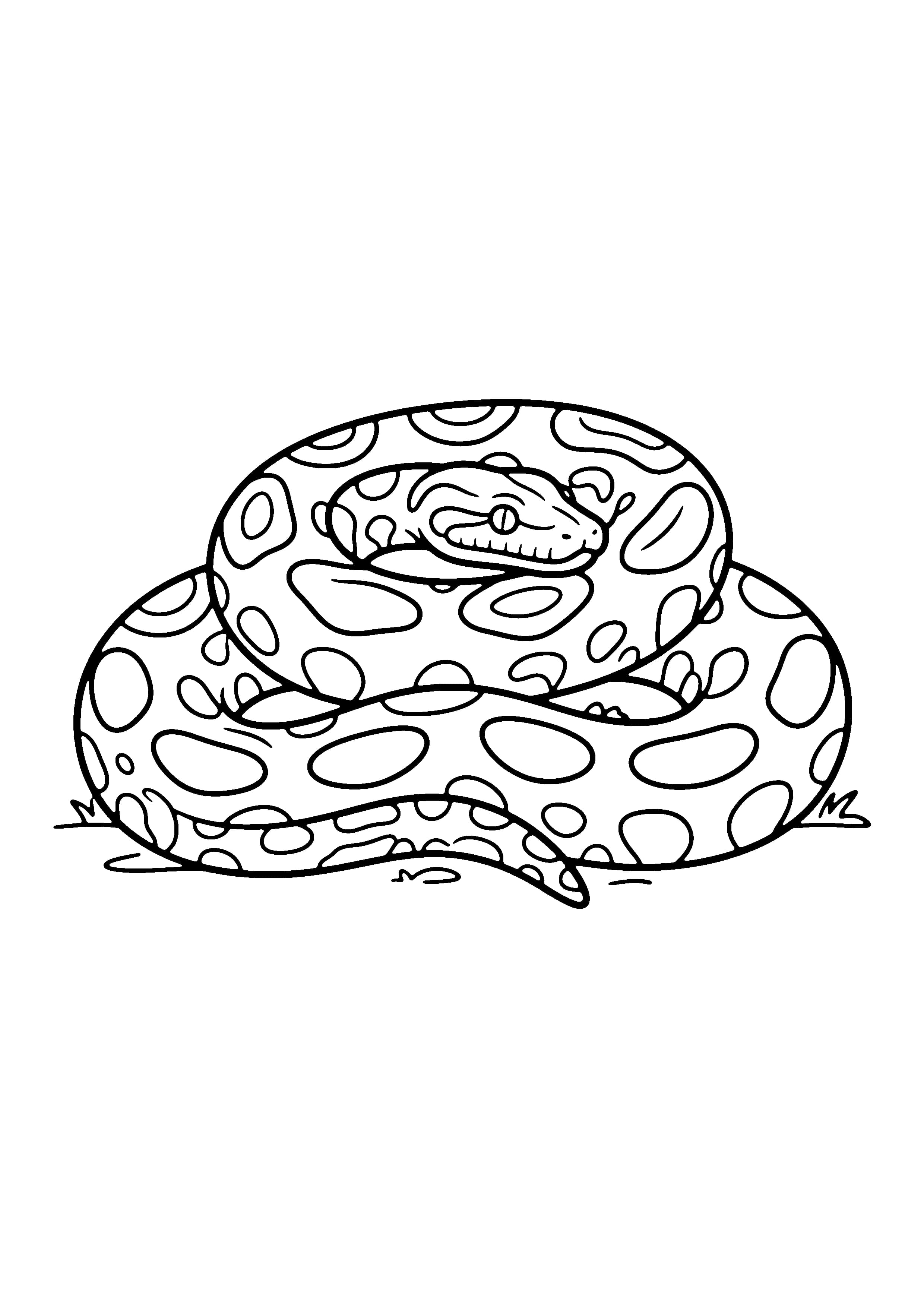 Printable hand-drawn Patterned Python coloring page