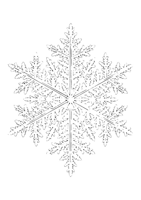 Printable hand-drawn Snowflake Close-Up coloring page