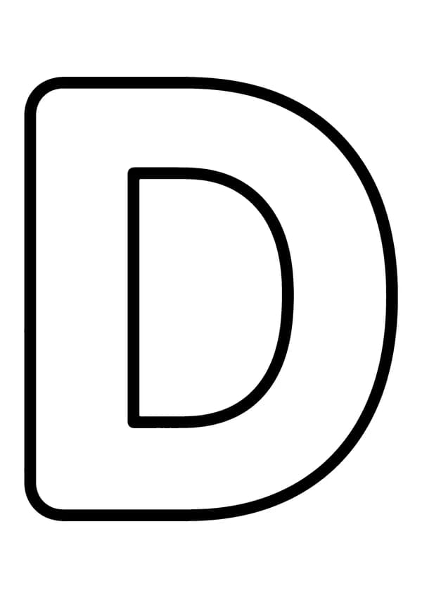 Printable hand-drawn Toddler Letter D coloring page