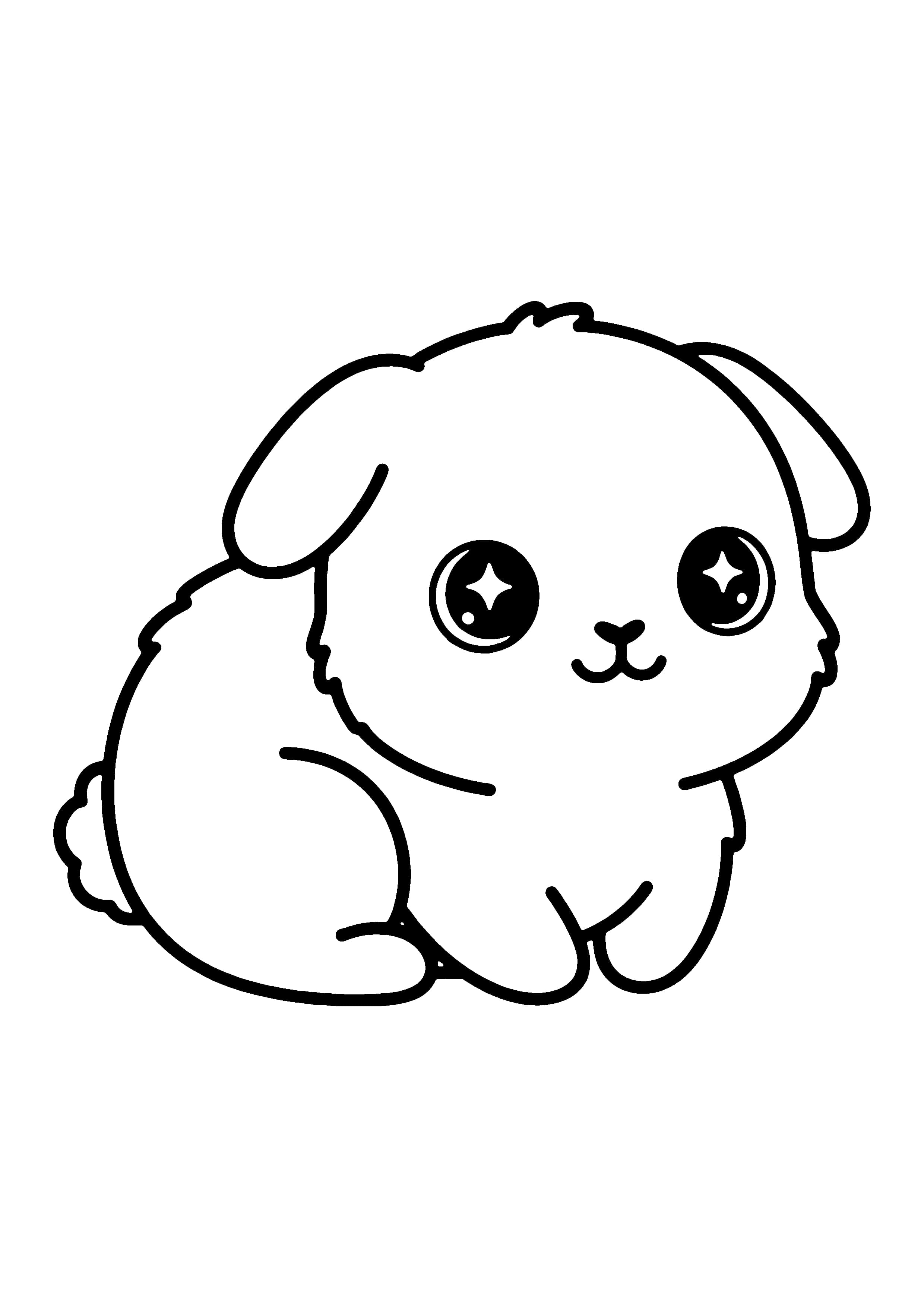 Printable hand-drawn Baby Bunny coloring page