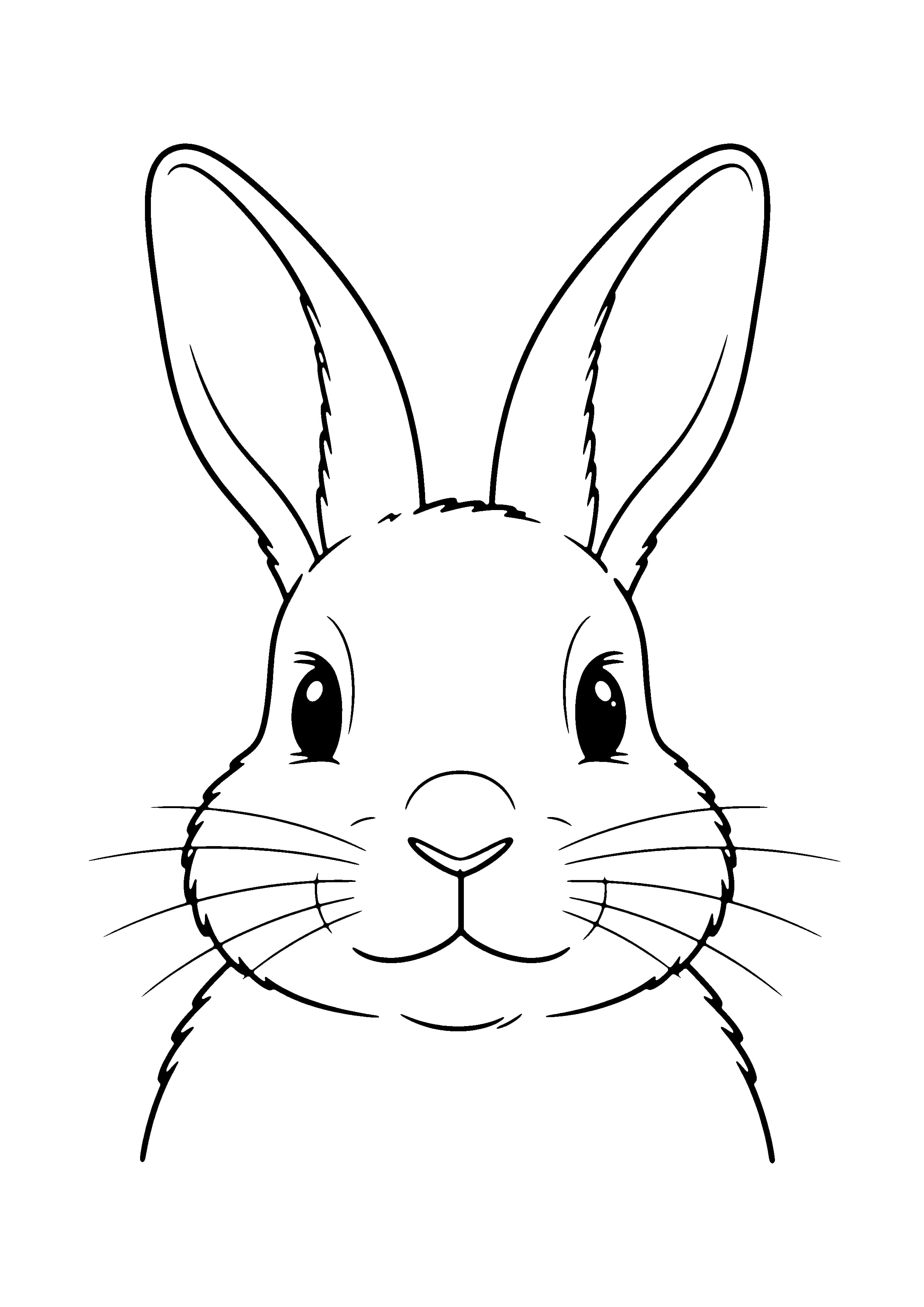 Printable hand-drawn Bunny Face Close-Up coloring page