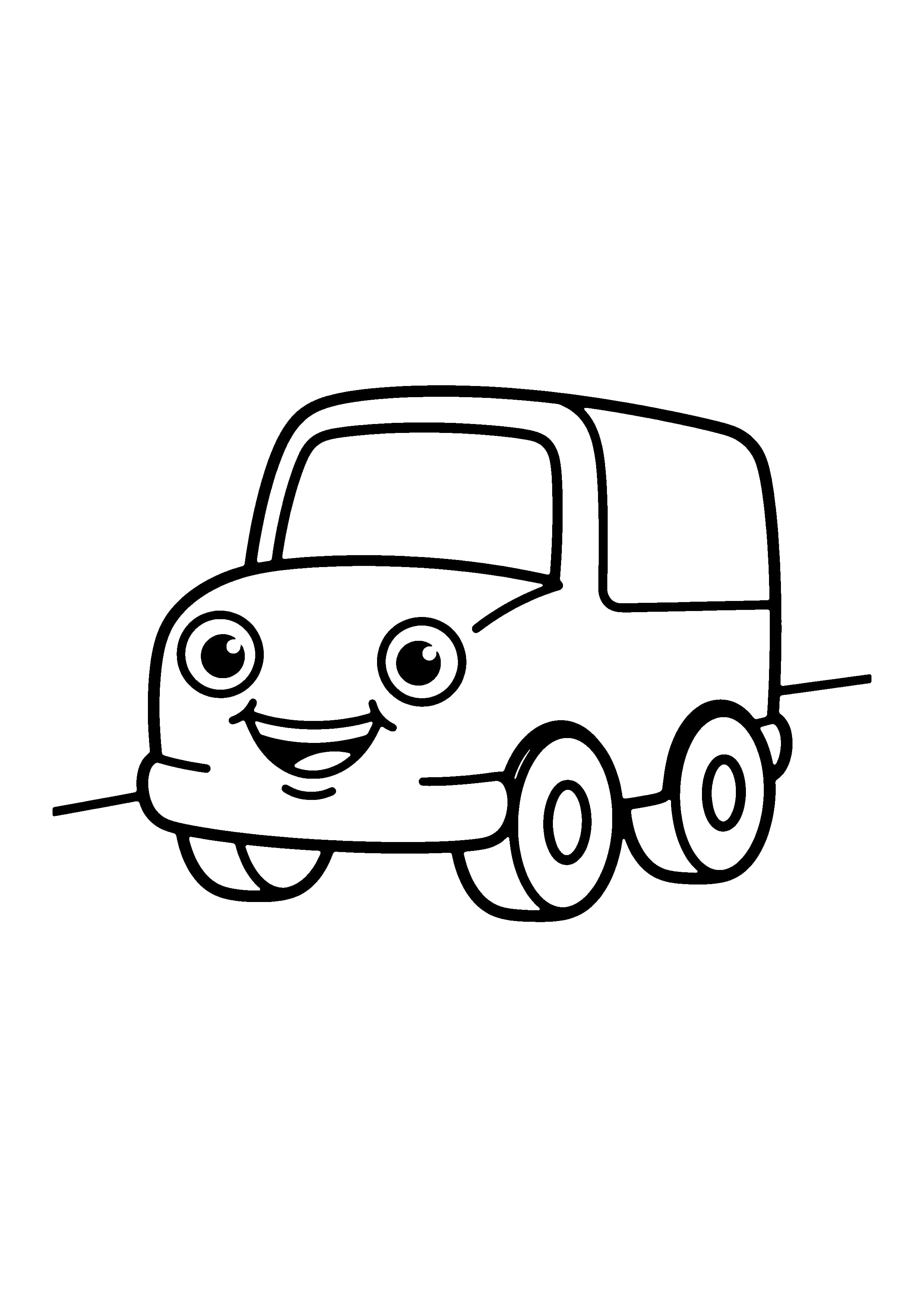 Printable hand-drawn Cute Easy Truck coloring page