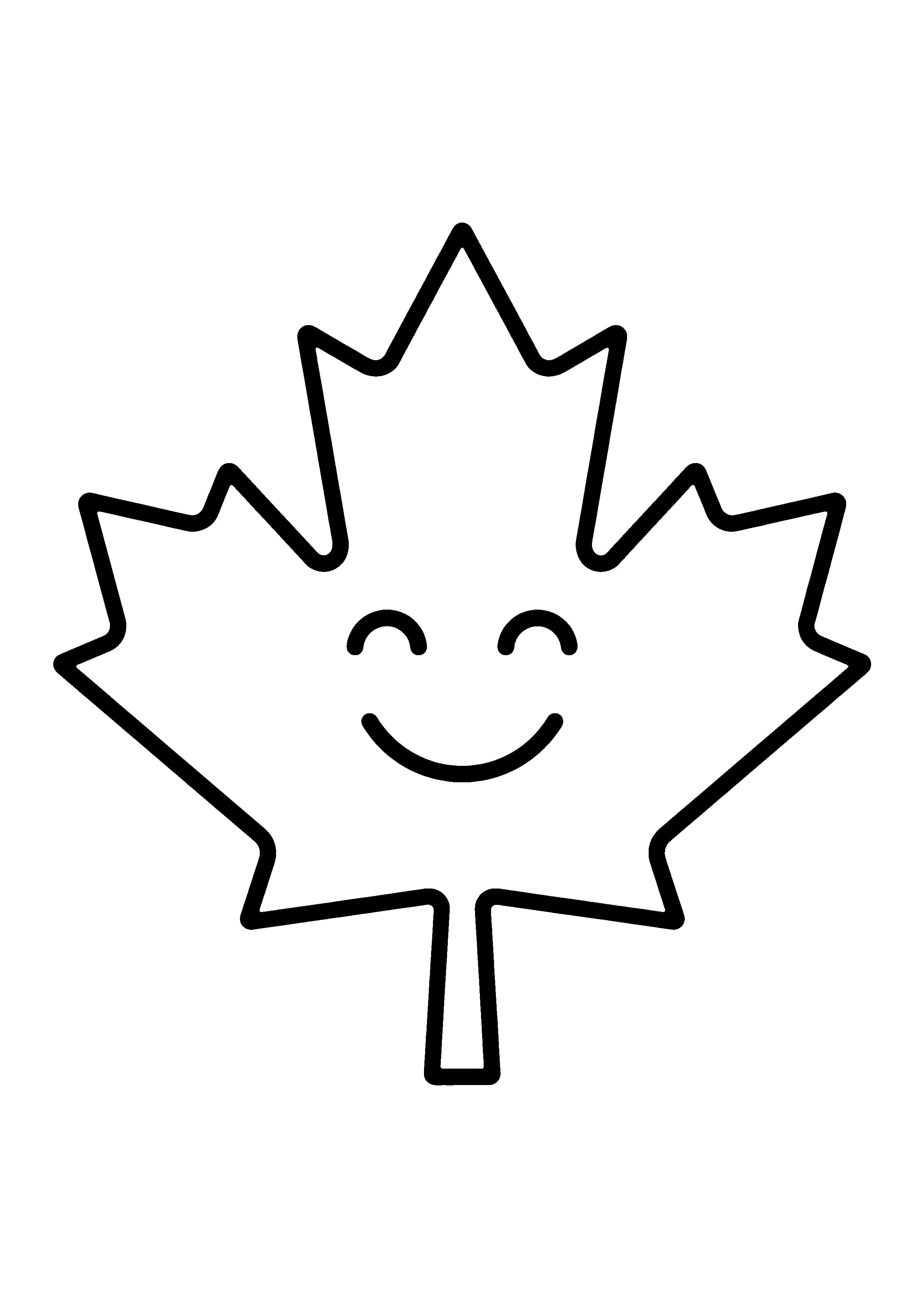Printable hand-drawn Cute Fall Leaf coloring page