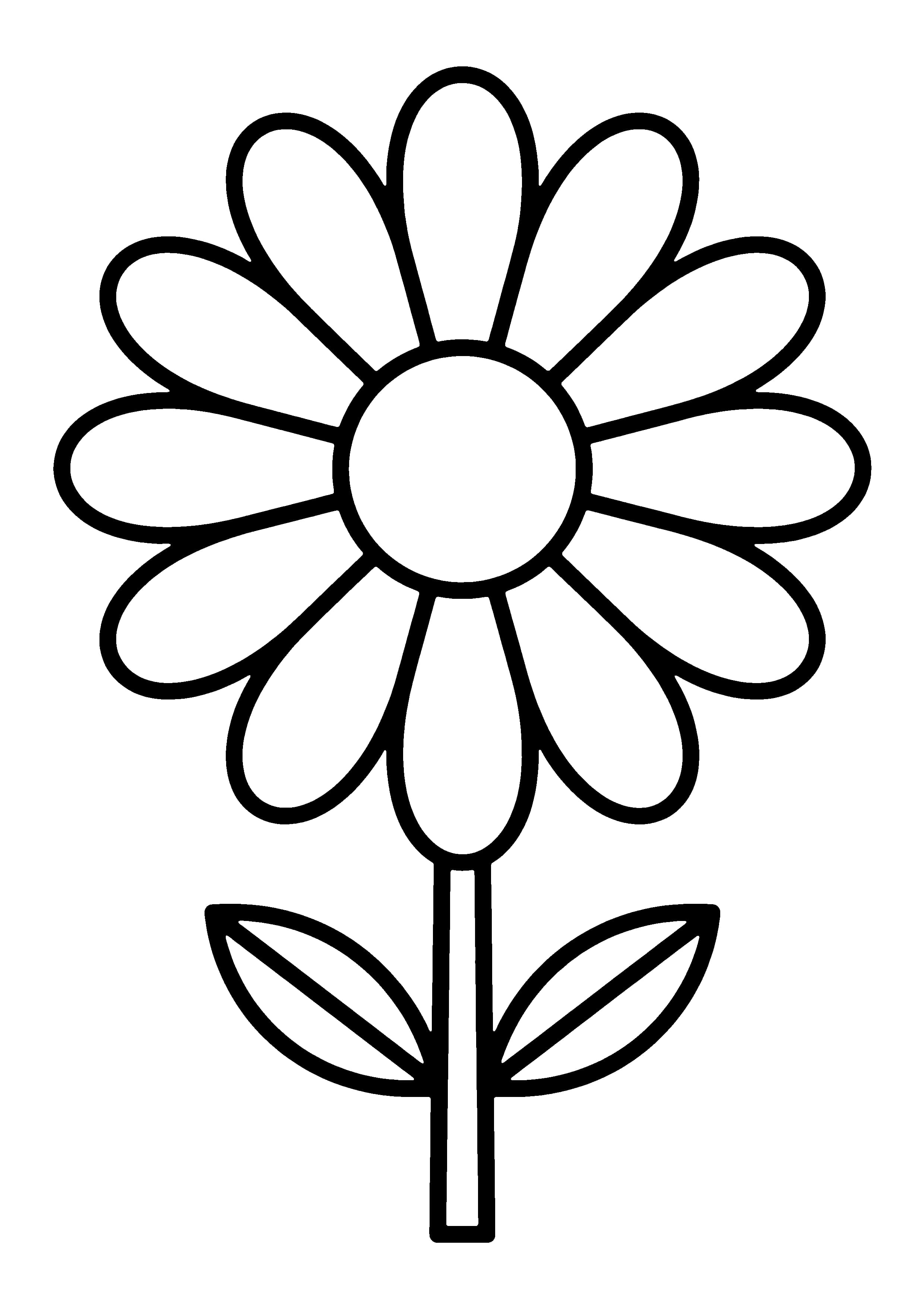 Printable hand-drawn Easy Daisy coloring page