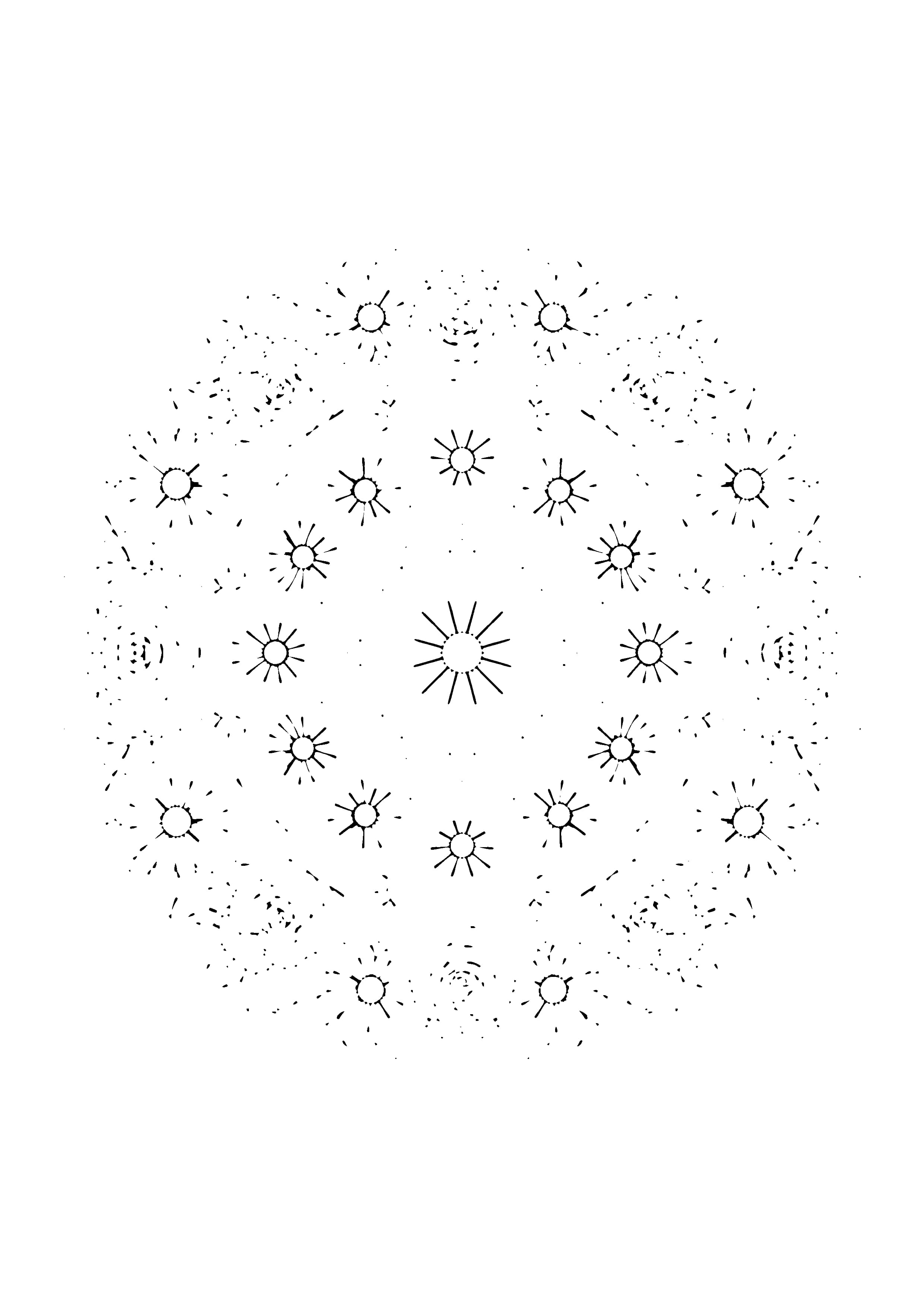 Printable hand-drawn Flower Mandala coloring page