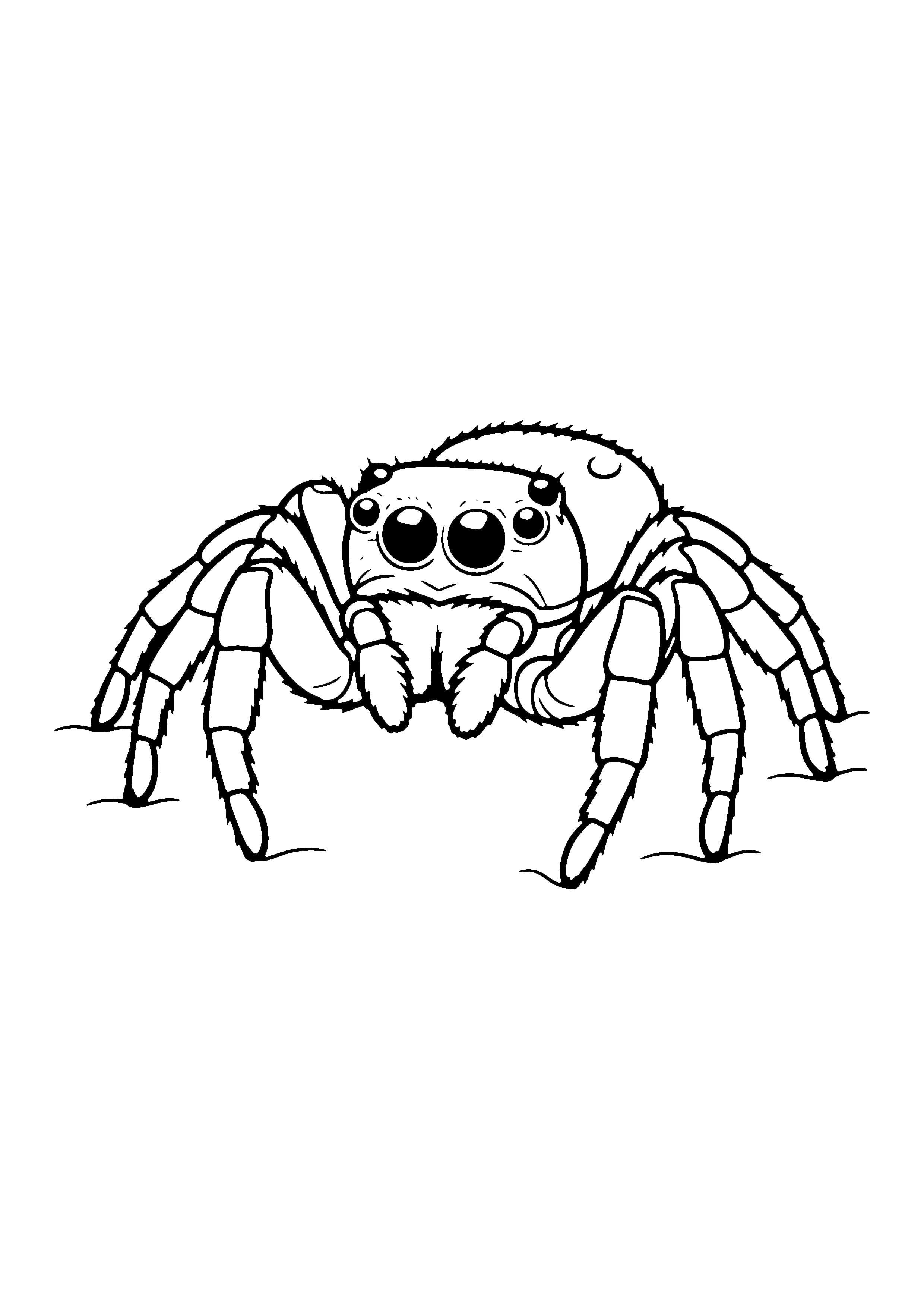 Printable hand-drawn Jumping Spider coloring page