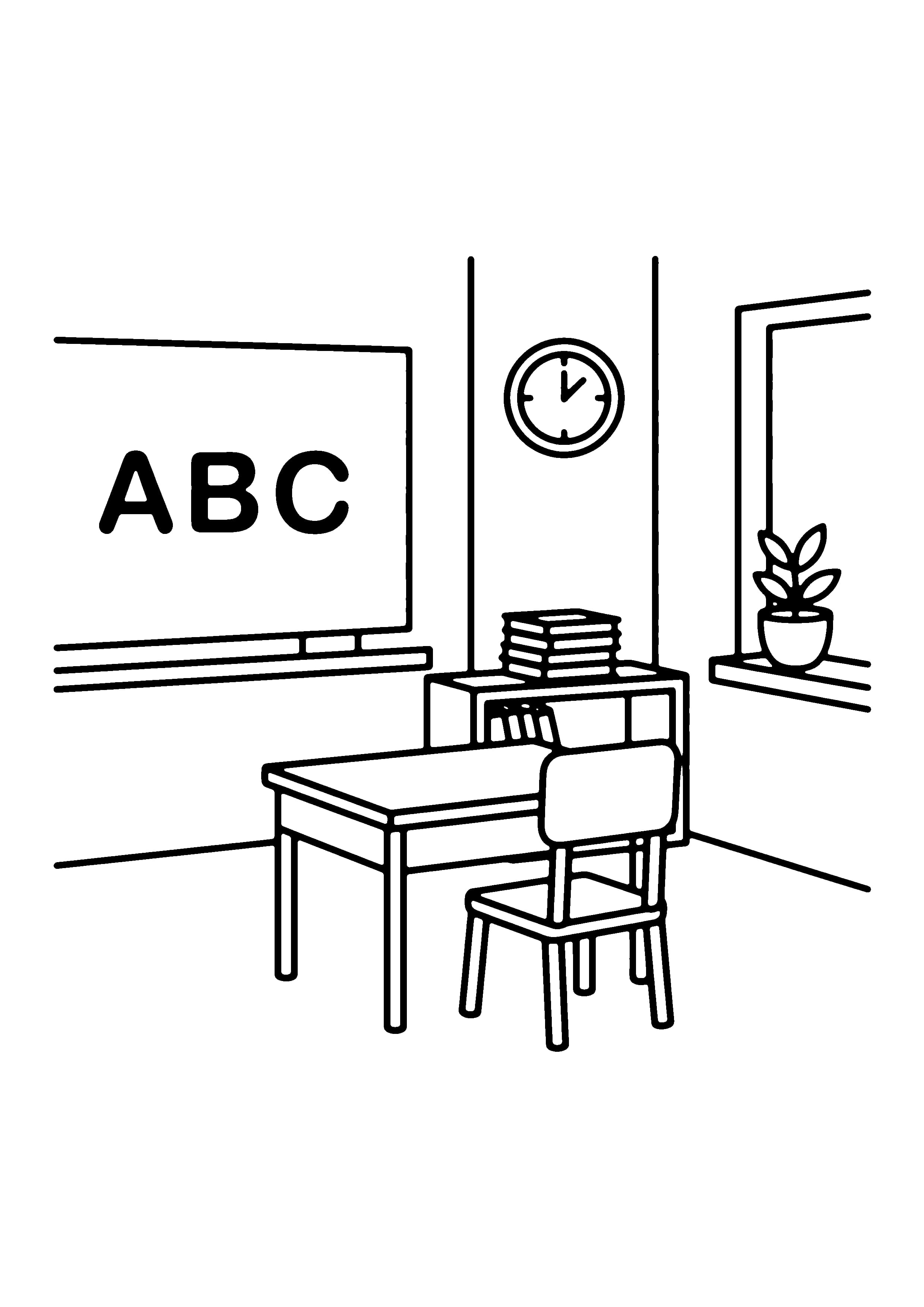 Printable hand-drawn Kindergarten Classroom coloring page