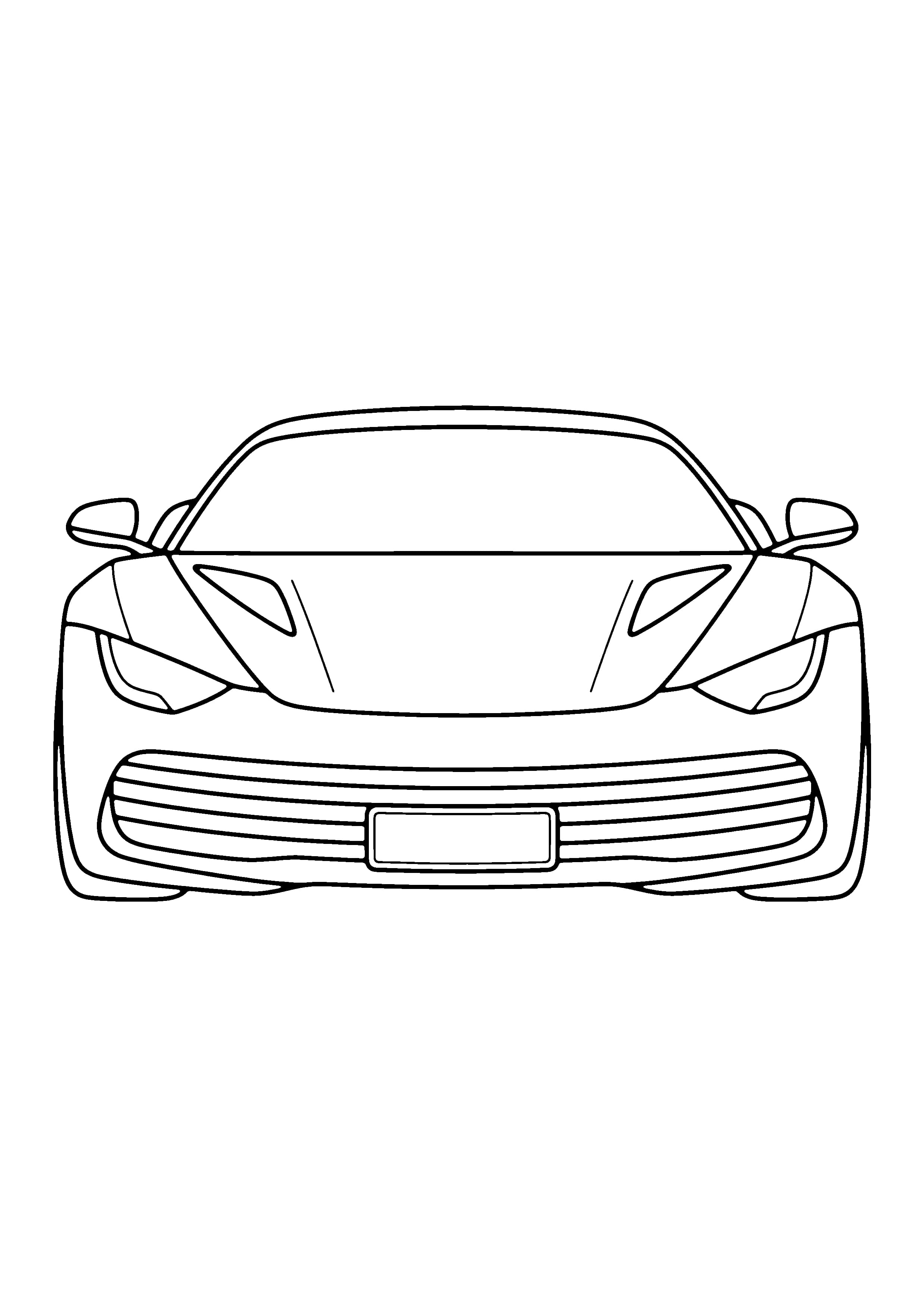 Printable hand-drawn Sports Car Close-Up coloring page
