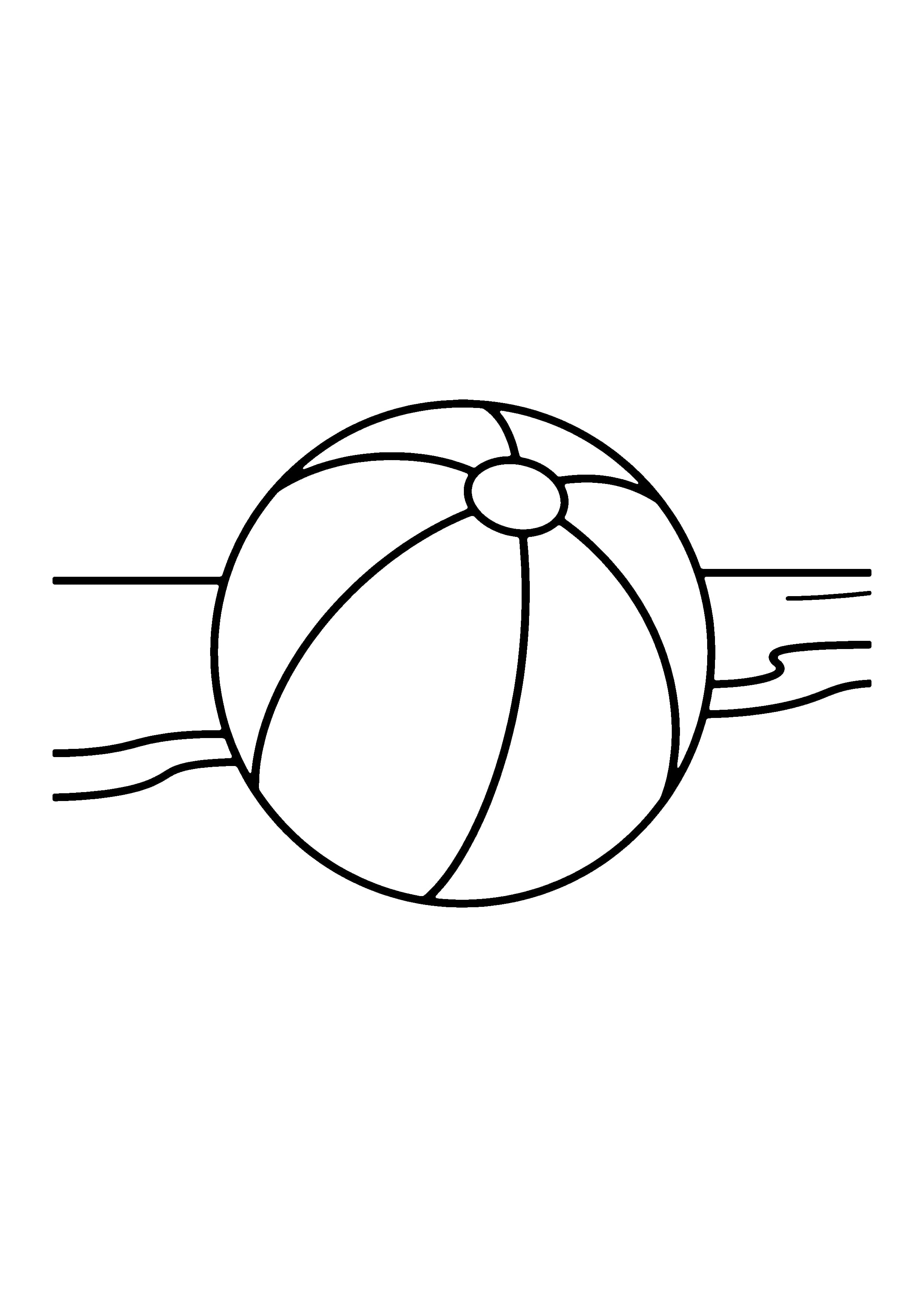 Printable hand-drawn Summer Beach Ball coloring page