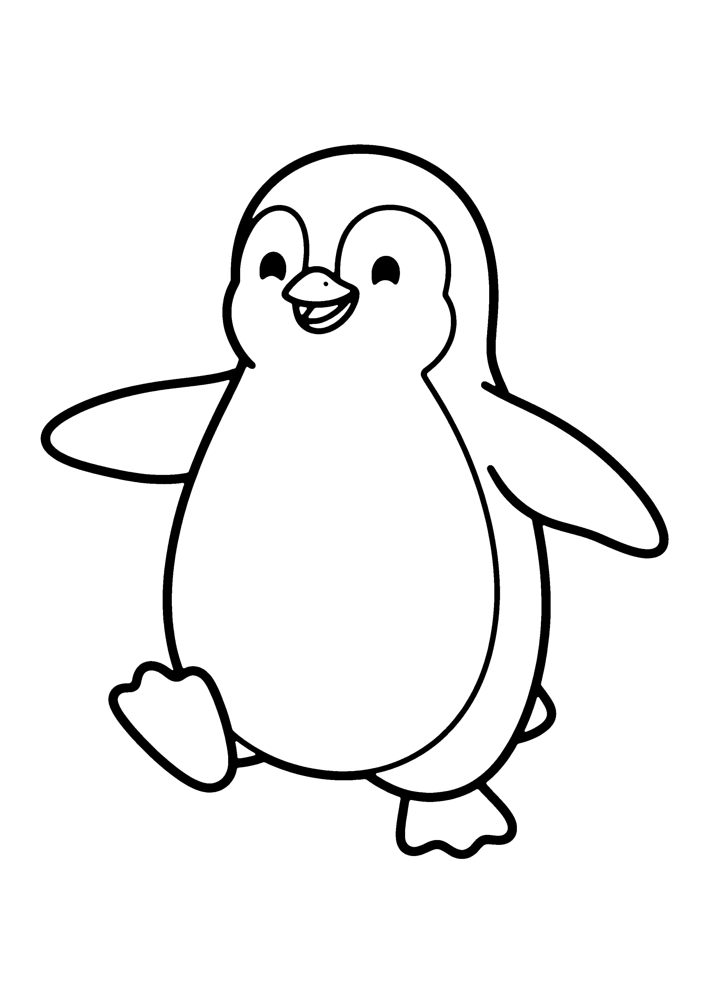 Printable hand-drawn Waddling Penguin coloring page
