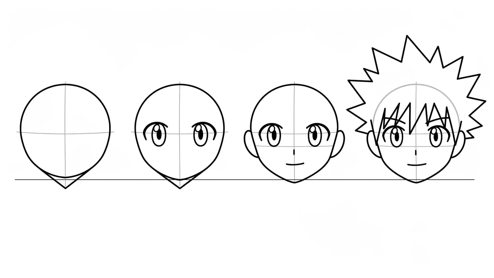 Step-by-step: how to draw an anime face in four stages