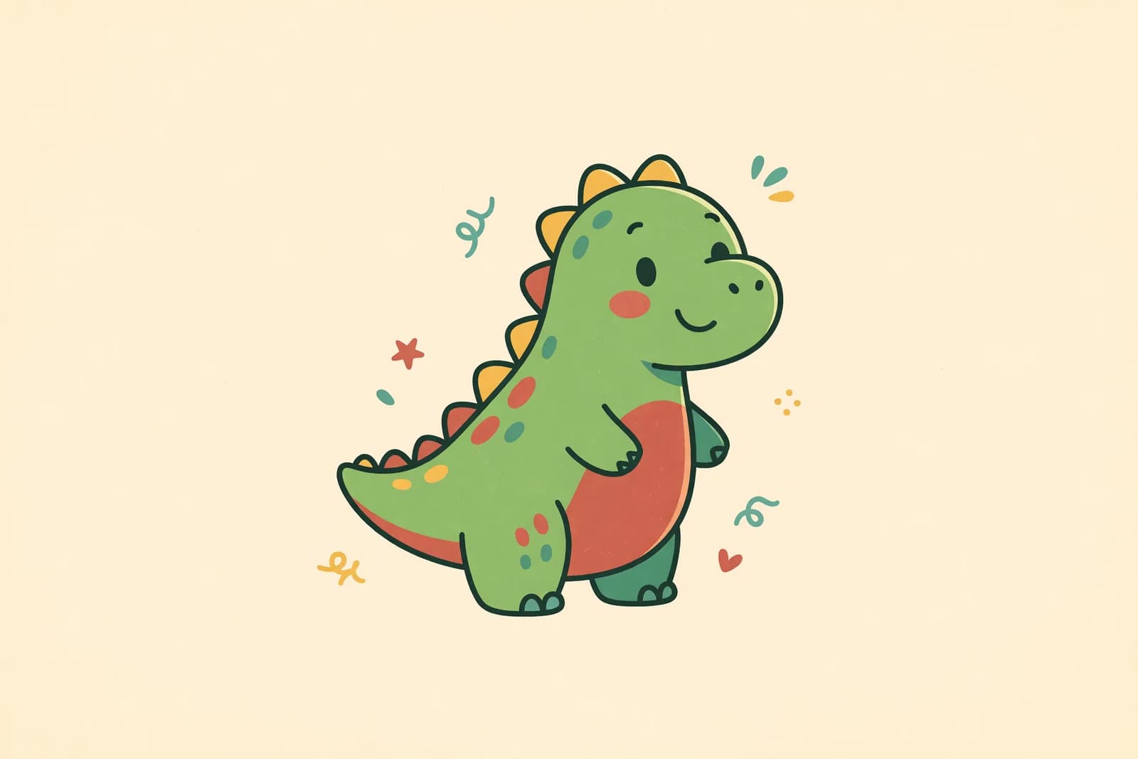 Illustration for How to Draw a Dinosaur (Easy Step-by-Step)