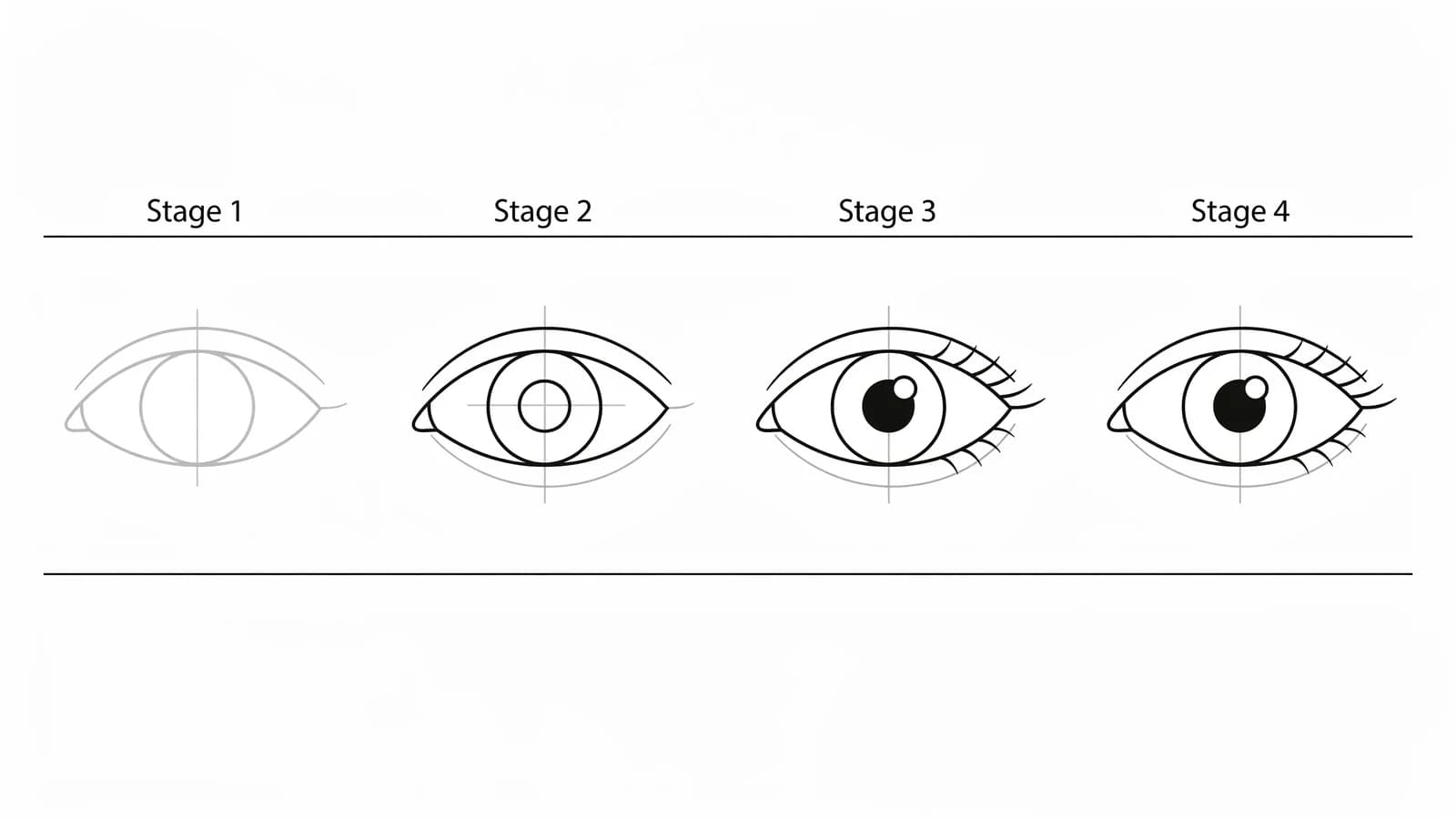 Step-by-step: how to draw an eye in four stages