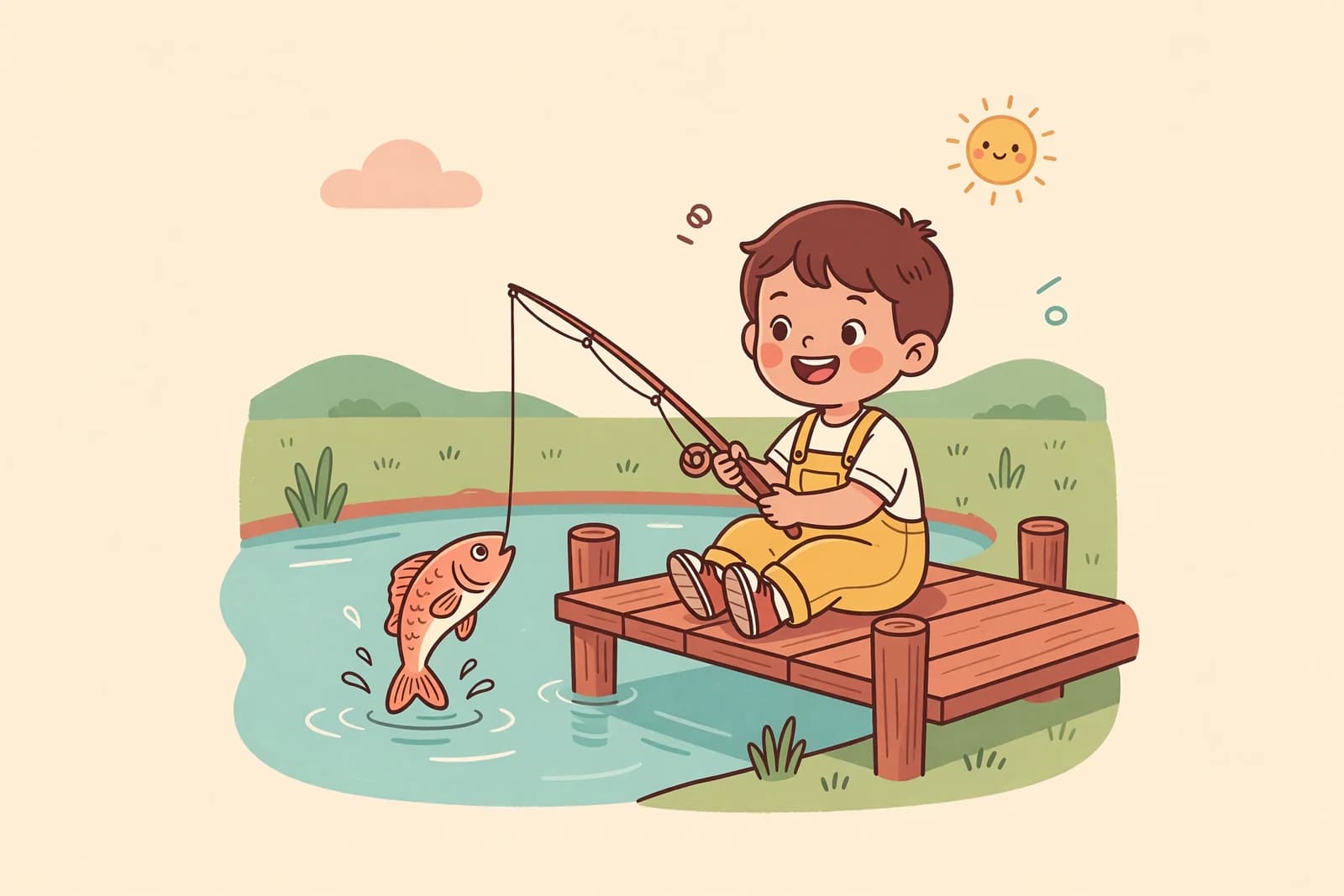 Illustration for How to Draw Fishing (Easy Step-by-Step)