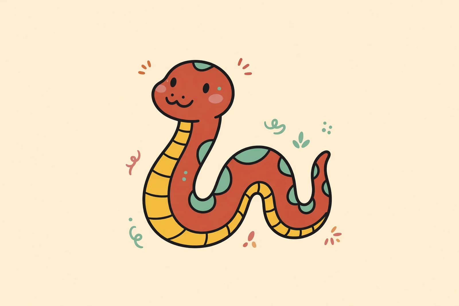 Illustration for How to Draw a Snake (Easy Step-by-Step)