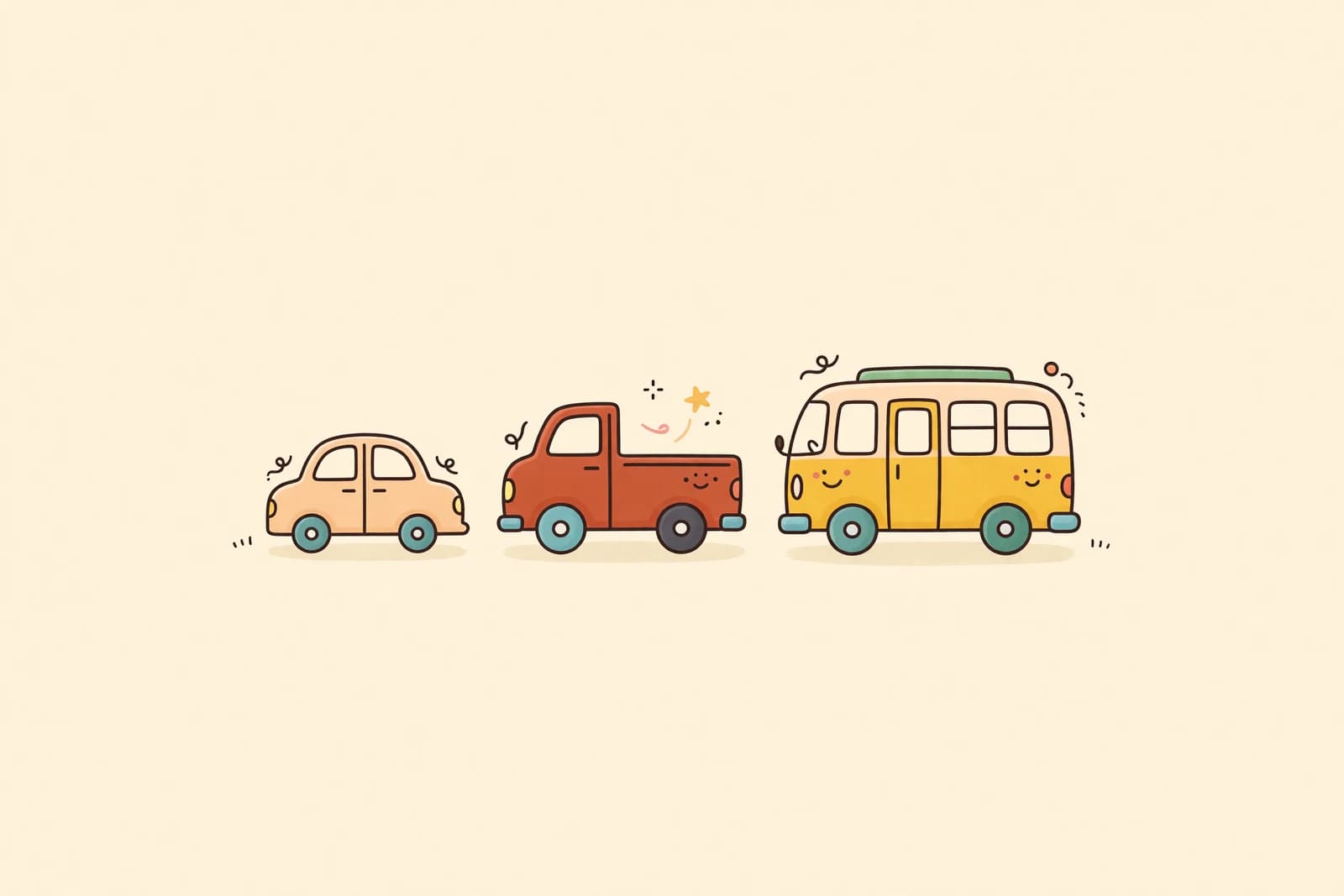 Illustration for How to Draw a Vehicle (Car, Truck, Bus)