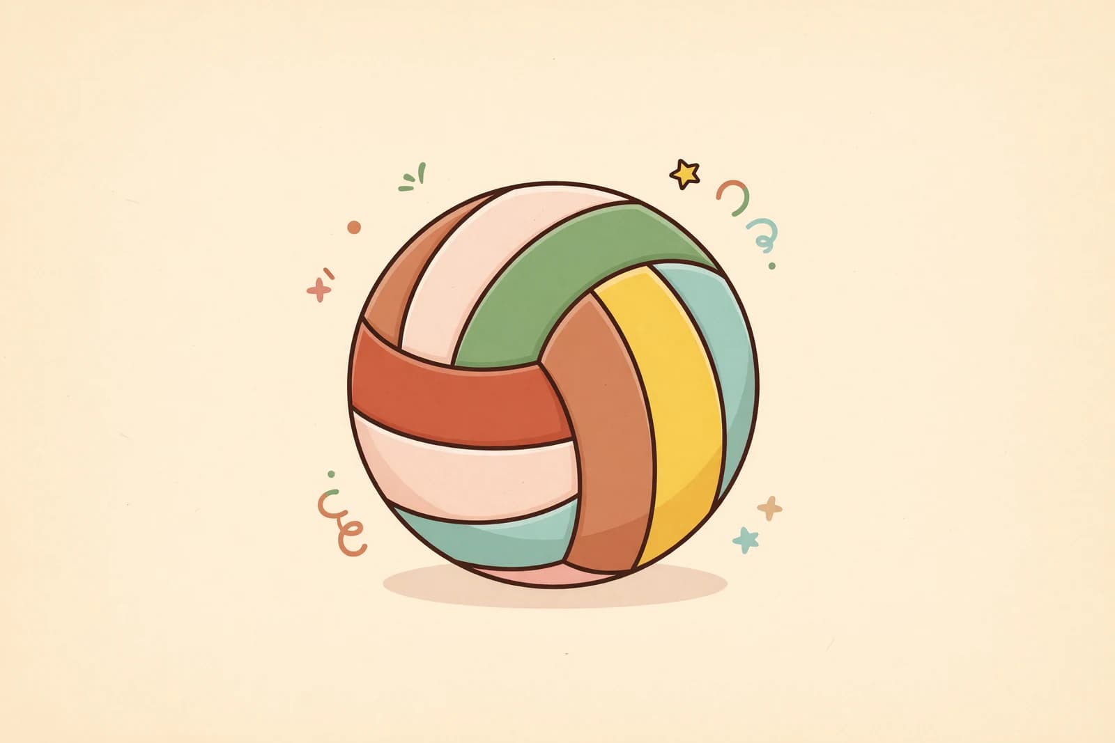 Illustration for How to Draw a Volleyball (Easy Step by Step)