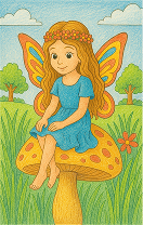 Fairy coloring page example