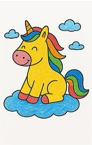 Unicorn coloring page example